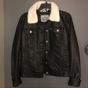 Levi Faux Leather Trucker Jacket